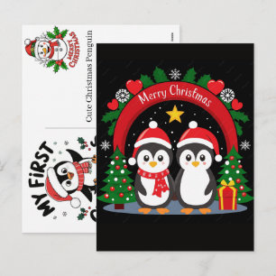 Cartes Pour Fêtes Annuelles Mignon pingouin de Noël Clip Art Graphisme d'art n