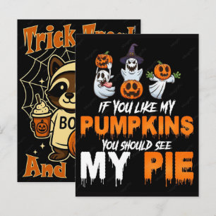 Cartes Pour Fêtes Annuelles Mignon Raton Laveur Effrayant Halloween Pour La Sa
