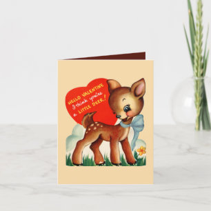 Cartes Pour Fêtes Annuelles mignon renard vintage Valentine ajouter un sentime