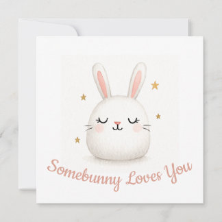 Cartes Pour Fêtes Annuelles Mignon Somebunny t'aime Lapin personnalisable