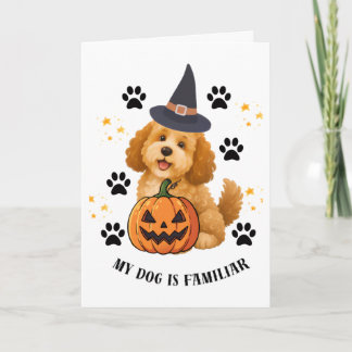 Cartes Pour Fêtes Annuelles Mignon sorcière caniche Halloween avec citrouille
