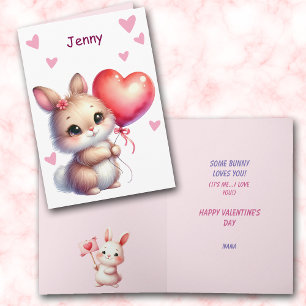 Cartes Pour Fêtes Annuelles Mignon, un petit lapin t'aime pour la Saint-Valent