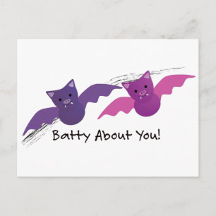 Cartes Pour Fêtes Annuelles Mignonne Batty à propos de toi chauves-souris