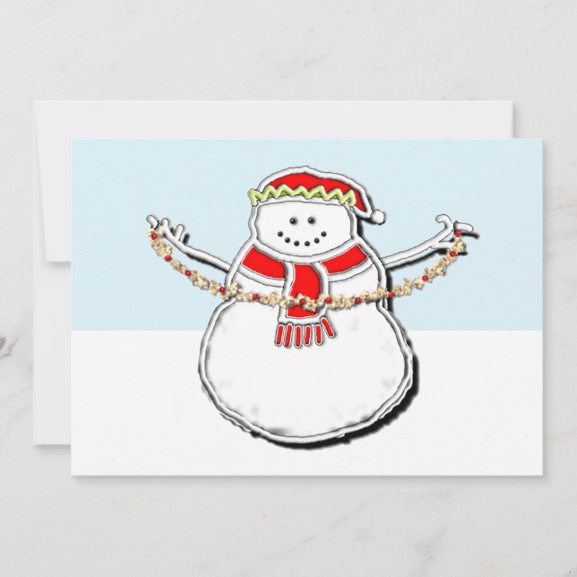 Cartes Pour Fêtes Annuelles Mignonne bonhomme de neige de Noël (Devant)