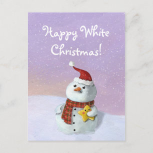 Cartes Pour Fêtes Annuelles Mignonne bonhomme de neige de Noël