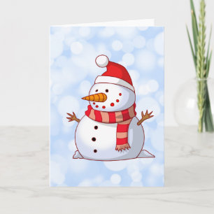 Cartes Pour Fêtes Annuelles Mignonne bonhomme de neige de Noël