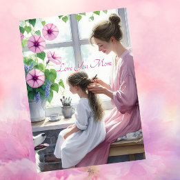 Cartes Pour Fêtes Annuelles Mignonne Braiding Love with Maman's Day