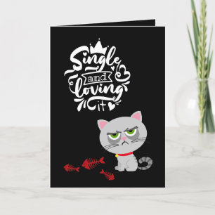 Cartes Pour Fêtes Annuelles Mignonne chat agacé mendiant pour Valentine Drôl