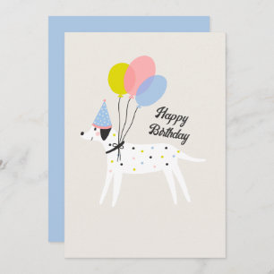 Cartes Pour Fêtes Annuelles Mignonne chien de fête pastel couleur heureux anni