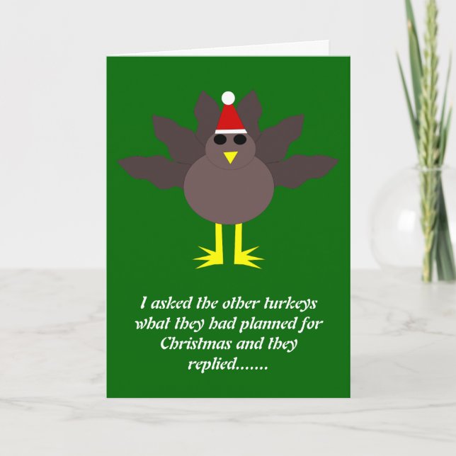 Cartes Pour Fêtes Annuelles Mignonne Christmas Turkey Funny Card (Devant)