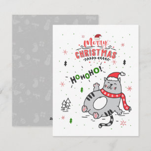 Cartes Pour Fêtes Annuelles Mignonne et drôle Chat Noël joyeuses Salutations