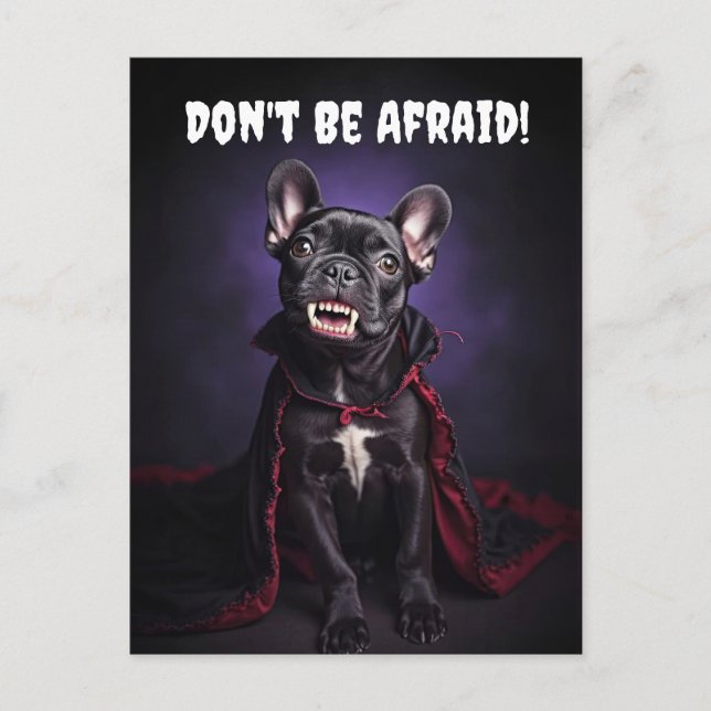 Cartes Pour Fêtes Annuelles Mignonne French Bulldog Frenchie Vampire Halloween (Devant)