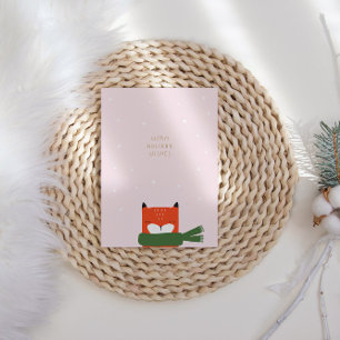 Cartes Pour Fêtes Annuelles Mignonne hiver Scandi Fox Noël moderne