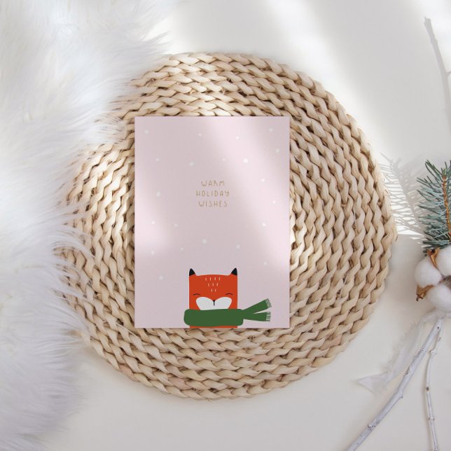Cartes Pour Fêtes Annuelles Mignonne hiver Scandi Fox Noël moderne (Créateur téléchargé)