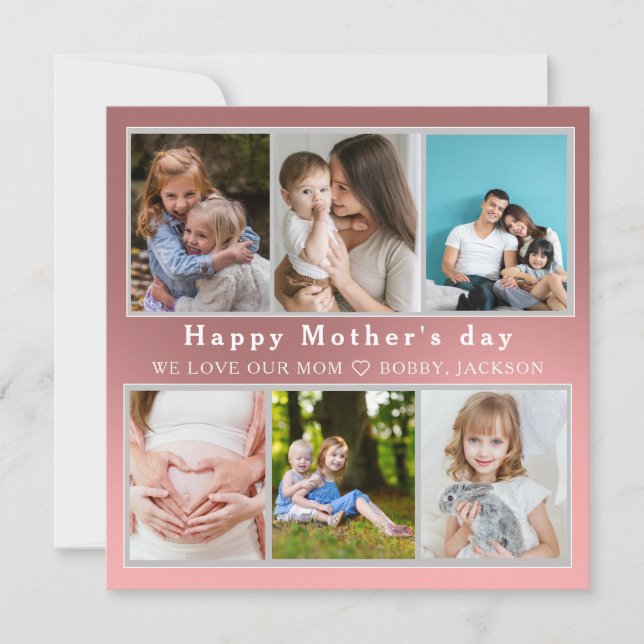 Cartes Pour Fêtes Annuelles Mignonne I LOVE YOU MOM Happy Mother Day Photo Col (Devant)