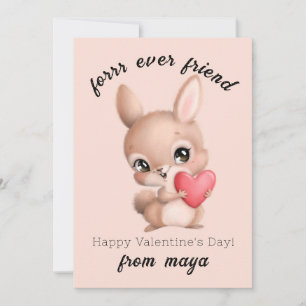Cartes Pour Fêtes Annuelles Mignonne lapin Classroom Valentine card