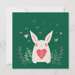 Cartes Pour Fêtes Annuelles Mignonne lapin de la Saint Valentin