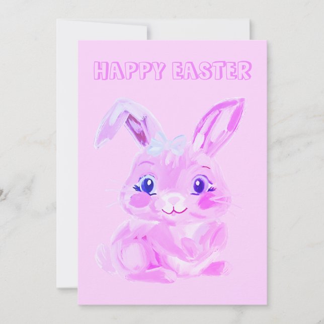 Cartes Pour Fêtes Annuelles Mignonne Lapin de Pâques Enseignant Pink Pâques (Devant)