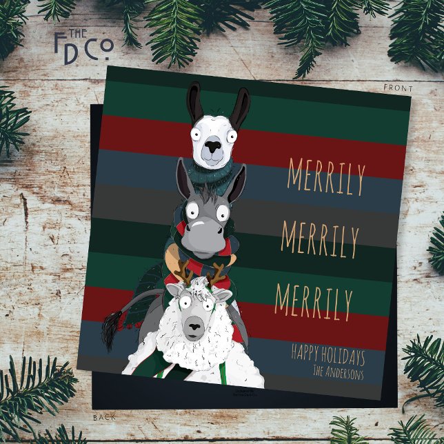 Cartes Pour Fêtes Annuelles Mignonne Noël "Merrily Merrily Merrily" (Créateur téléchargé)