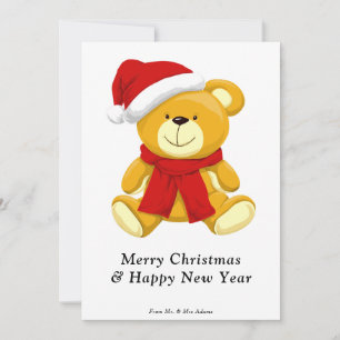 Cartes Pour Fêtes Annuelles Mignonne ours en peluche Joyeux Noël