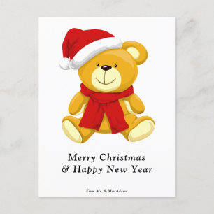 Cartes Pour Fêtes Annuelles Mignonne ours en peluche Joyeux Noël