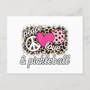 Cartes Pour Fêtes Annuelles Mignonne Peace Love Pickleball Player Funny Pickle