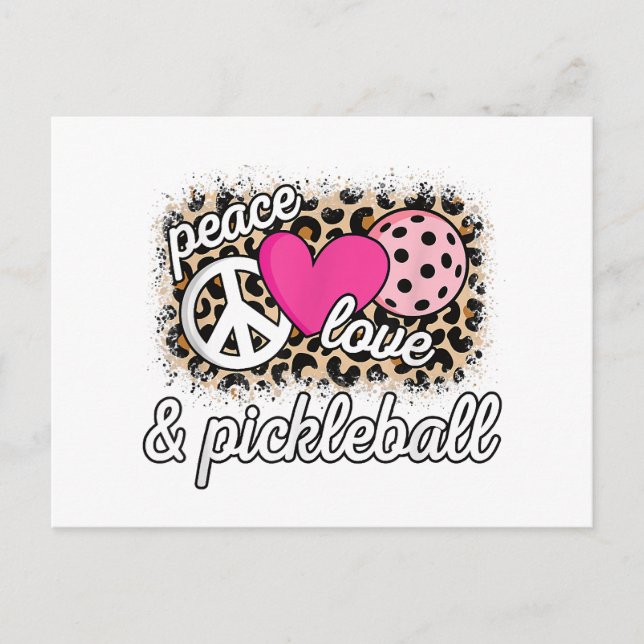 Cartes Pour Fêtes Annuelles Mignonne Peace Love Pickleball Player Funny Pickle (Devant)