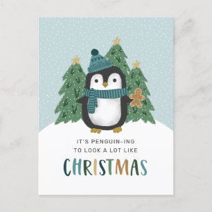 Cartes Pour Fêtes Annuelles Mignonne pingouin drôle de pingouin Noël