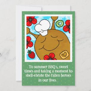 Cartes Pour Fêtes Annuelles Mignonne Snail Memorial Day BBQ