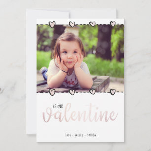 Cartes Pour Fêtes Annuelles Mignonne Sois Ma Saint Valentin Rose Gold Hearts P