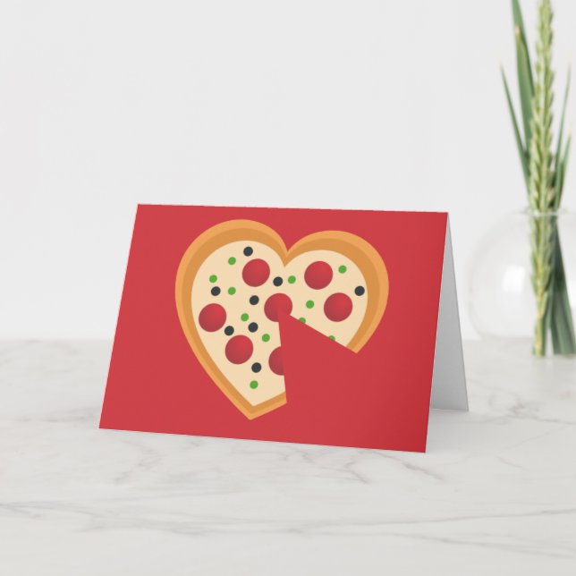 Cartes Pour Fêtes Annuelles Mignonne Tu Dois Pizza Me Pun Coeur (Devant)
