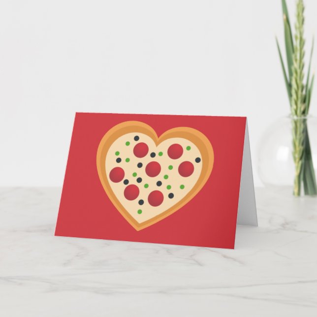 Cartes Pour Fêtes Annuelles Mignonne Tu Dois Pizza Me Pun Coeur (Devant)