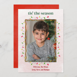 Cartes Pour Fêtes Annuelles Mignonne Une Photo Chaîne Lights Noël