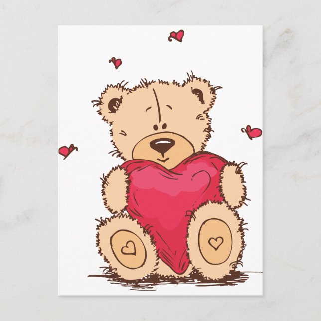 Cartes Pour Fêtes Annuelles Mignonne Valentine's Day Teddy Bear (Devant)