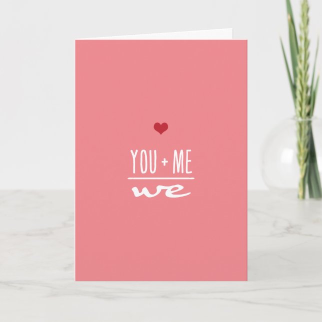 Cartes Pour Fêtes Annuelles Mignonne Vous + Moi = We Love Valentine Card (Devant)