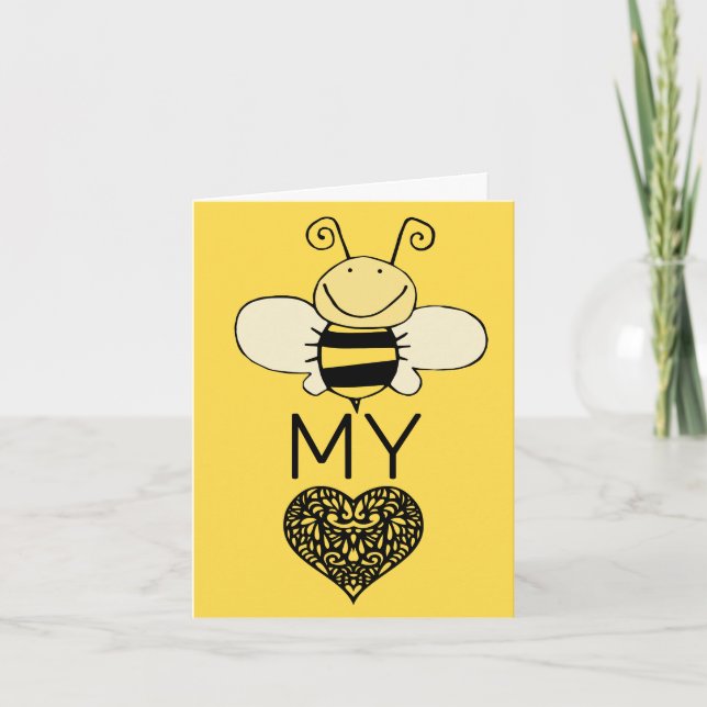 Cartes Pour Fêtes Annuelles Mignons abeilles ma Saint-Valentin (Devant)