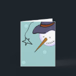 Cartes Pour Fêtes Annuelles Mignons Noël Primitive Snowman Blank<br><div class="desc">Image créée par Deborah Miller,  artiste du Missouri. Création numérique d'une carte décontractée et amusante.</div>