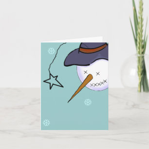 Cartes Pour Fêtes Annuelles Mignons Noël Primitive Snowman Blank