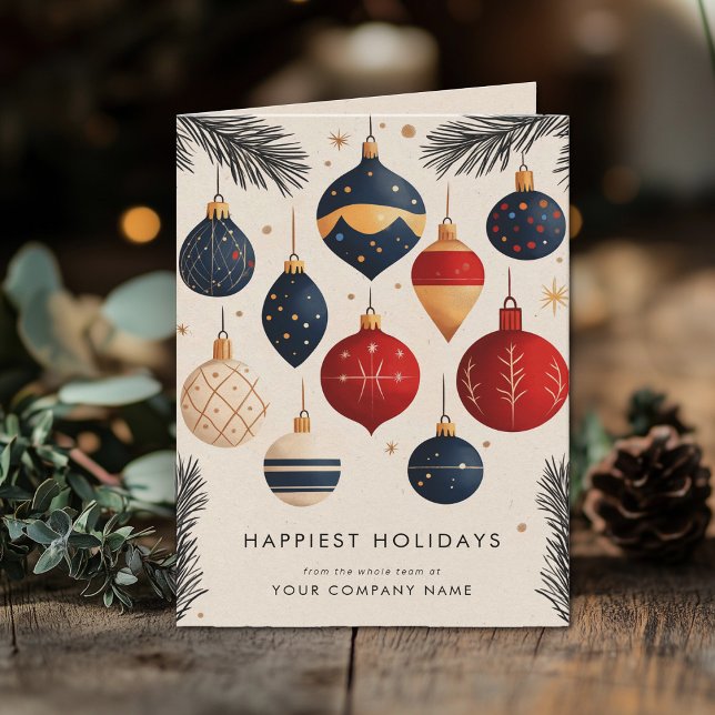 Cartes Pour Fêtes Annuelles Milieu du siècle moderne ornements de Noël (Créateur téléchargé)