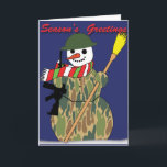 Cartes Pour Fêtes Annuelles Militaire Snowman<br><div class="desc">Même le bonhomme de neige a besoin de son camo.</div>