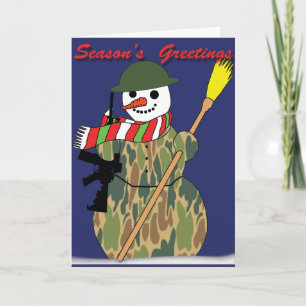 Cartes Pour Fêtes Annuelles Militaire Snowman