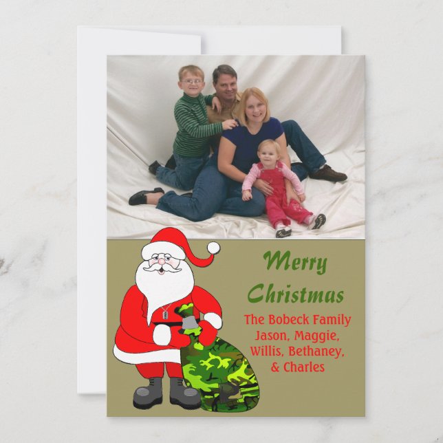 Cartes Pour Fêtes Annuelles Military Family Christmas Photo Card (Devant)
