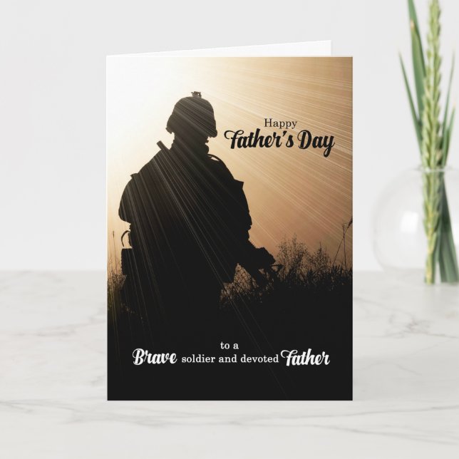 Cartes Pour Fêtes Annuelles Military Themed Soldier Silhouette Father's Day (Devant)
