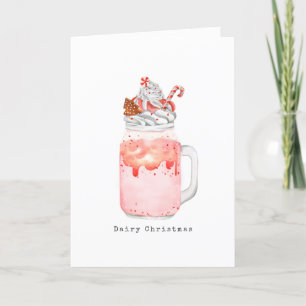 Cartes Pour Fêtes Annuelles Milkshake de Noël à la menthe poivrée en pot Mason