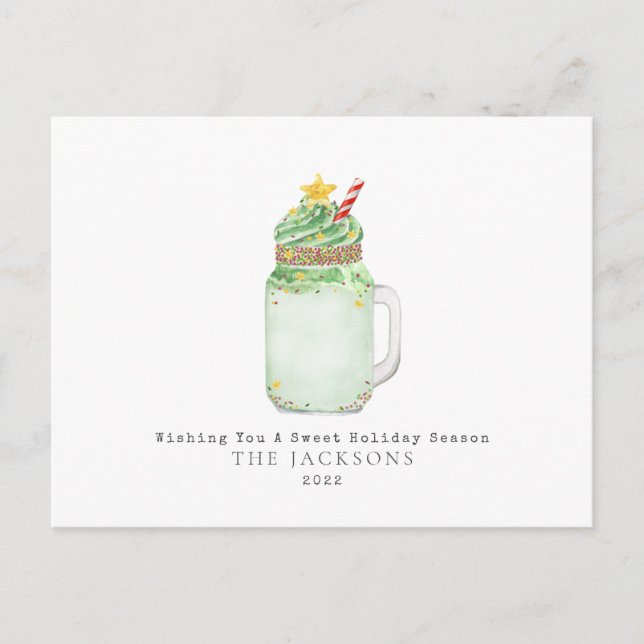 Cartes Pour Fêtes Annuelles Milkshake de Noël Sweet (Devant)