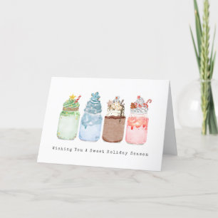 Cartes Pour Fêtes Annuelles Milkshakes Festive Sweet Holiday Christmas Card
