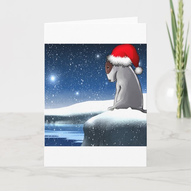 Cartes Pour Fêtes Annuelles Milo de Noël (le chiot de bull-terrier) (Devant)