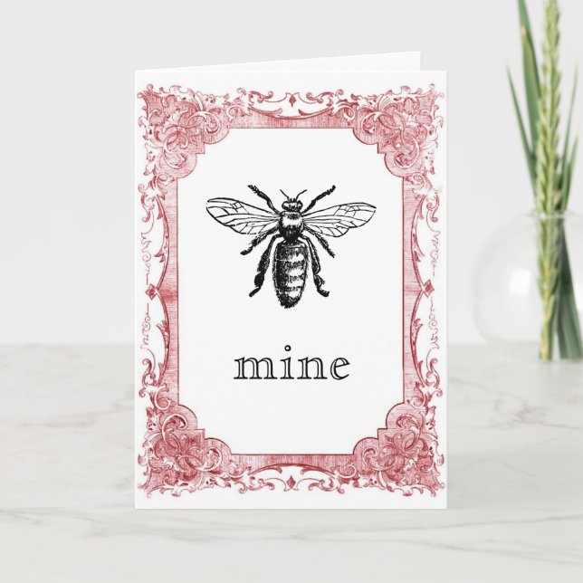 Cartes Pour Fêtes Annuelles Mine d'abeilles Vintage Valentine (Devant)
