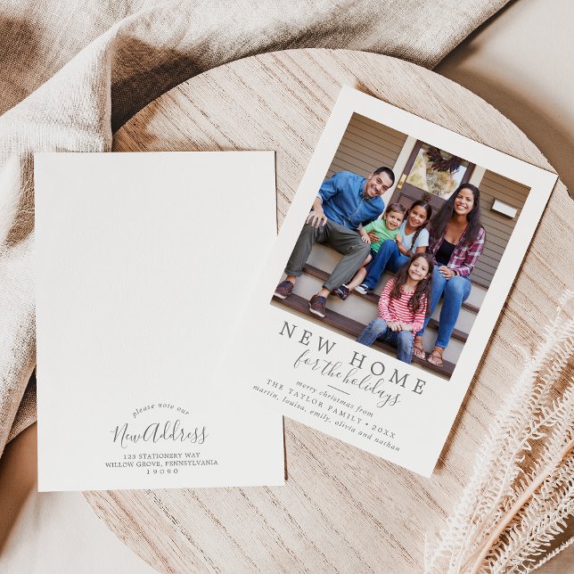 Cartes Pour Fêtes Annuelles Mini Argent Nouvelle Maison Pour Les Vacances Phot (Créateur téléchargé)