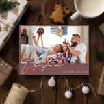 Cartes Pour Fêtes Annuelles Mini-Bourgogne Famille photo Noël<br><div class="desc">Notre minimaliste Carte de Noël Famille Burgundy Photo - une façon très sobre de partager la chaleur de la saison avec vos amis et votre famille. Cette carte élégante allie un design minimaliste et un message chaleureux pour créer une toile parfaite pour vos souvenirs de vacances chéris.</div>